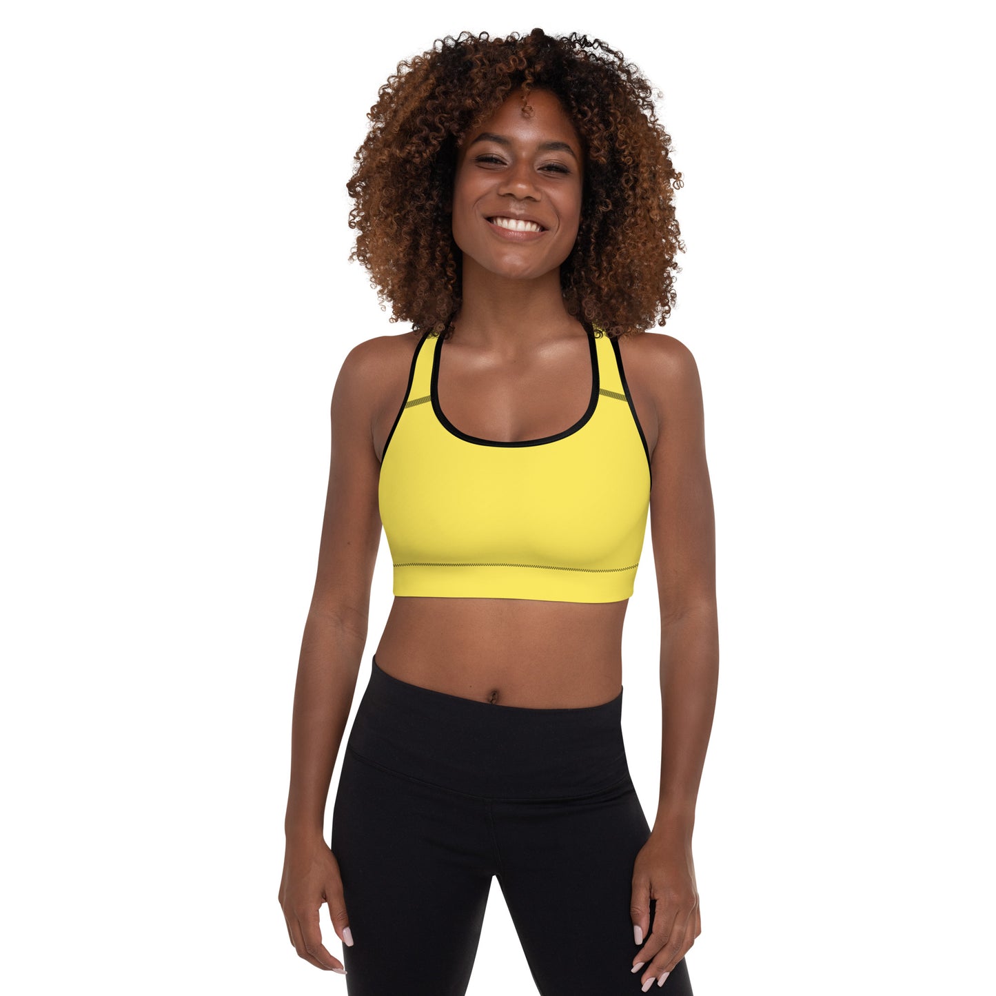 Y4L Yellow Padded Sports Bra