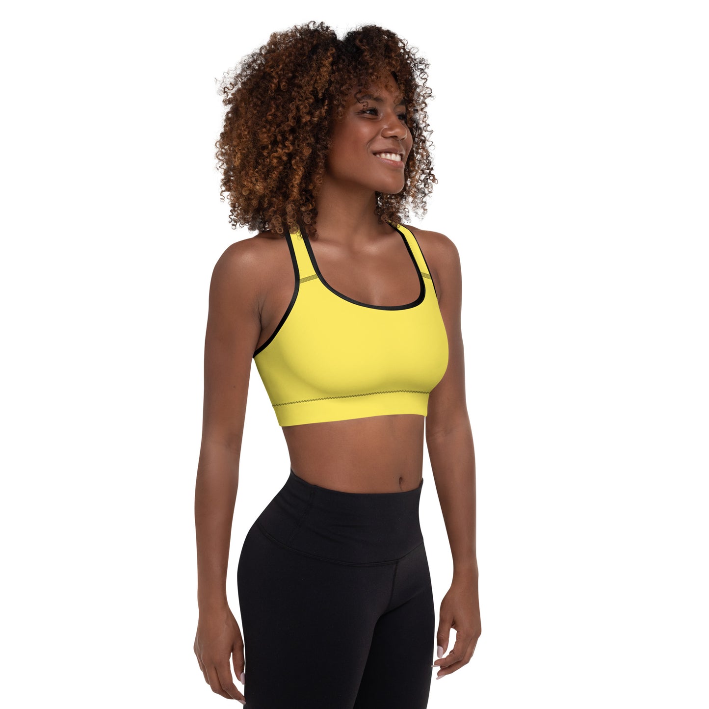 Y4L Yellow Padded Sports Bra