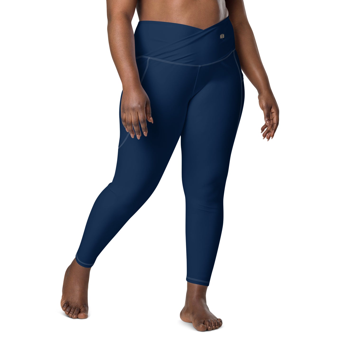 Y4L Navy Crossover Leggings with Pockets