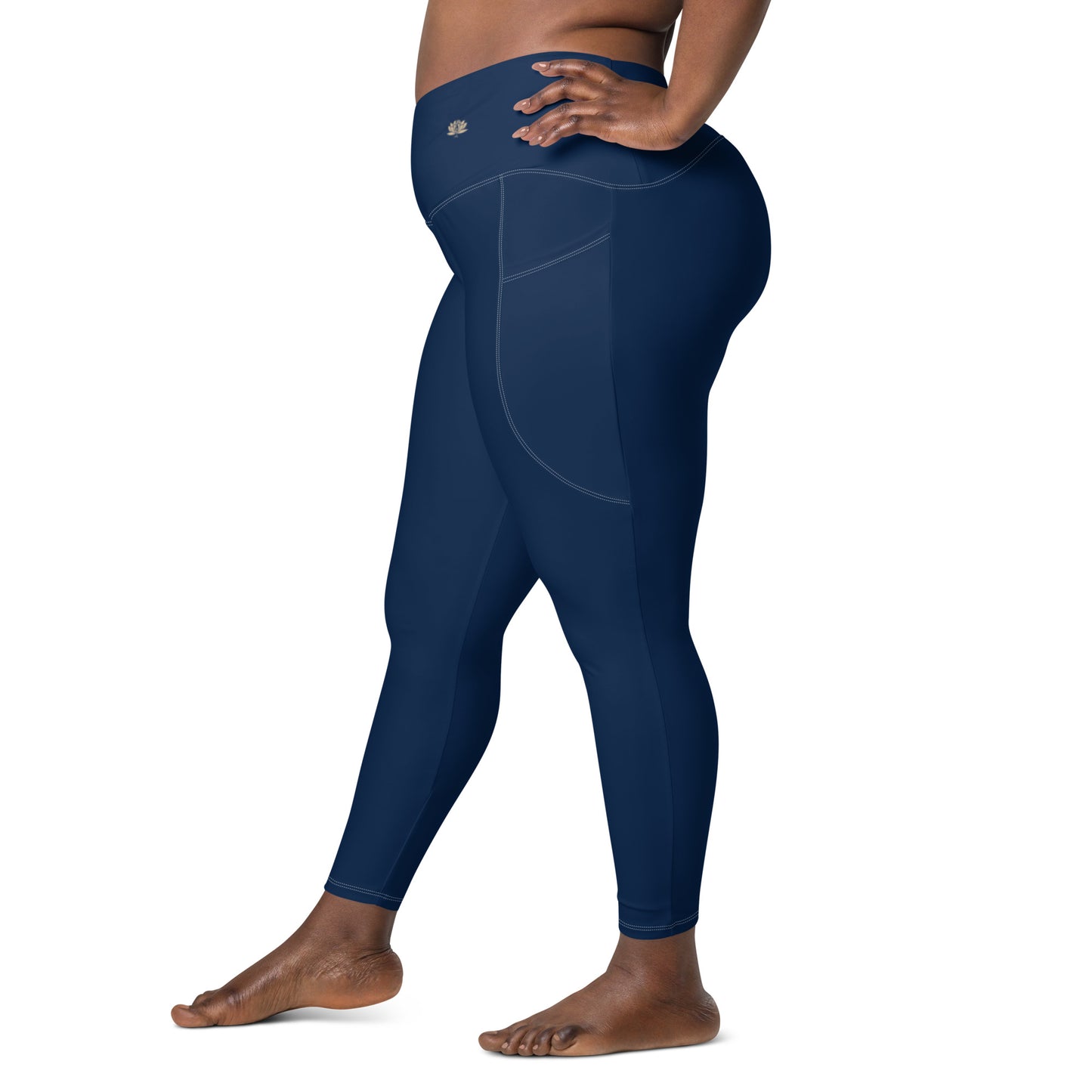 Y4L Navy Crossover Leggings with Pockets