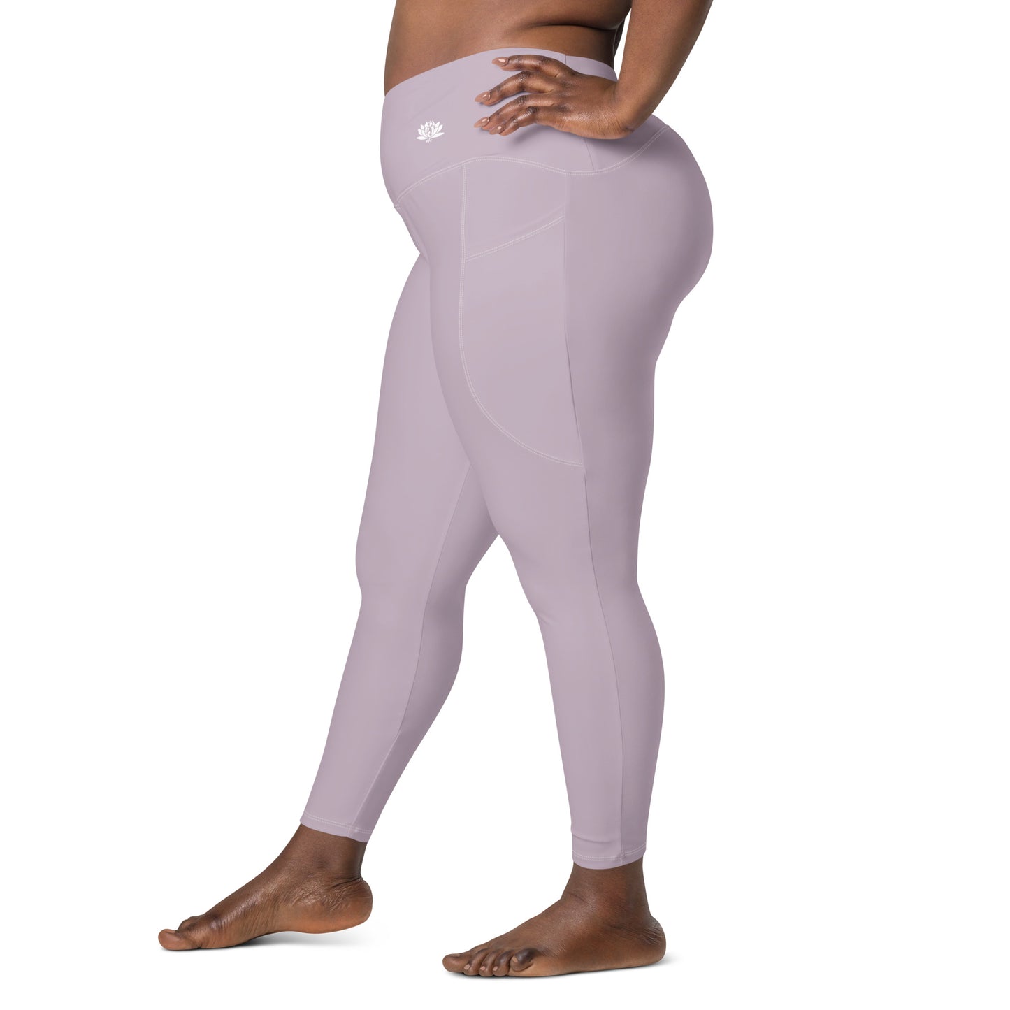 Y4L Rose Pink Crossover Leggings with Pockets