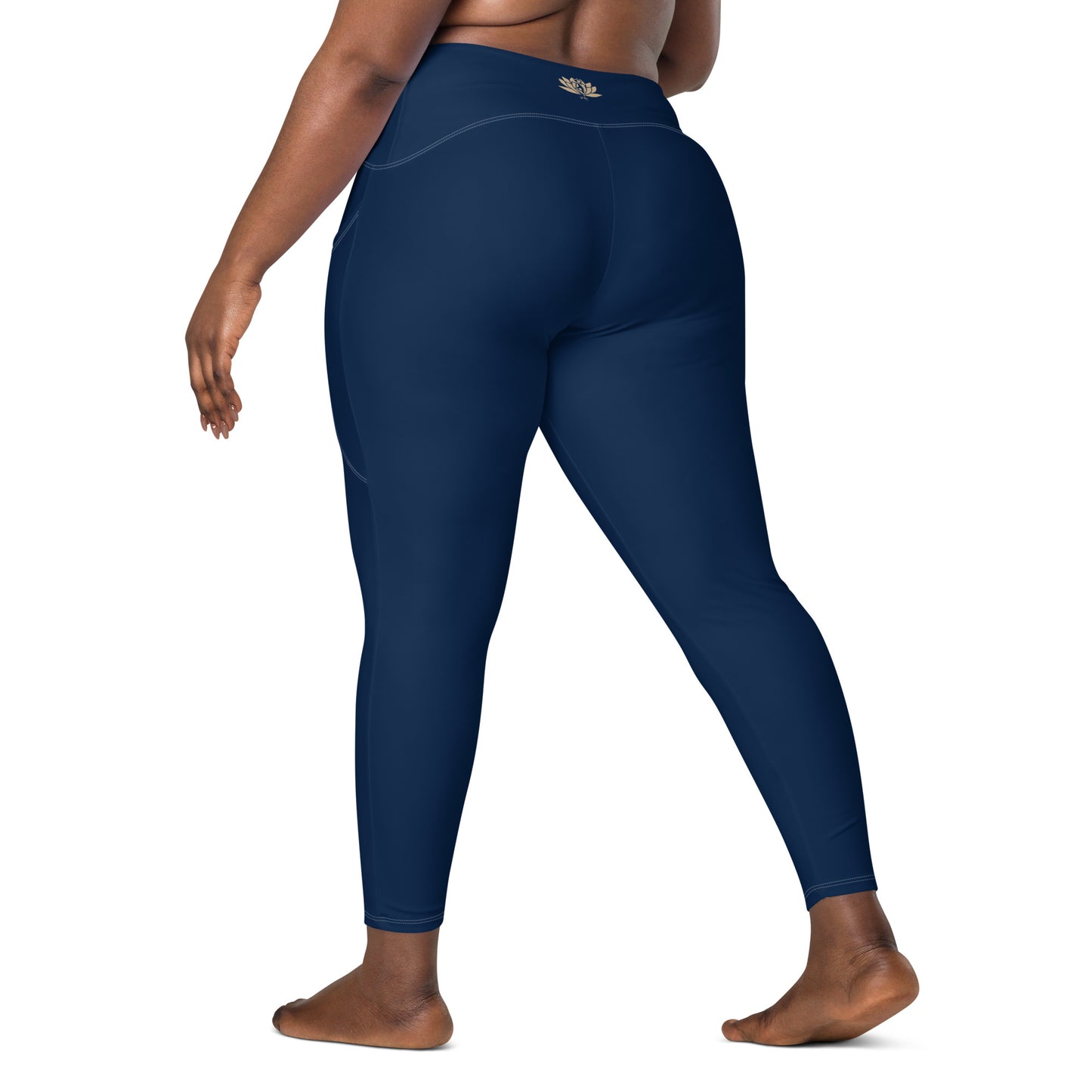 Y4L Navy Crossover Leggings with Pockets