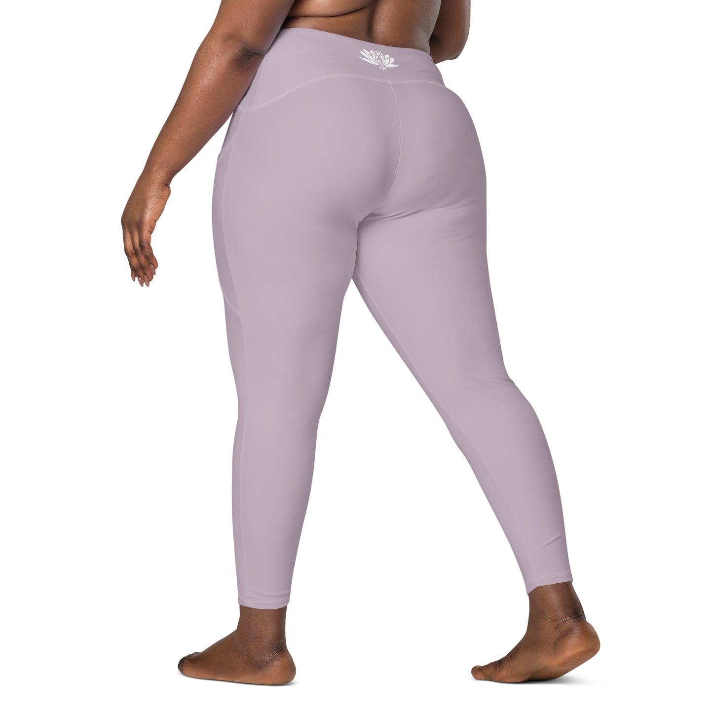 Y4L Rose Pink Crossover Leggings with Pockets