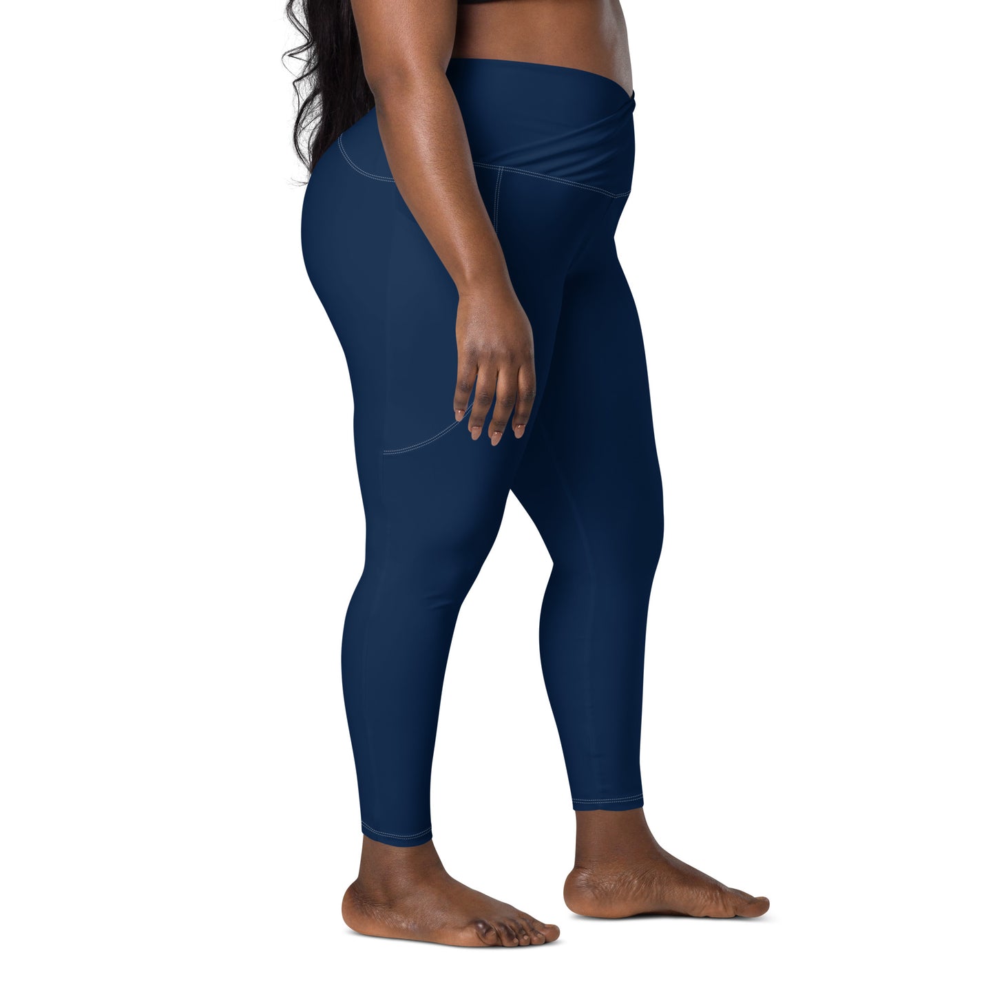 Y4L Navy Crossover Leggings with Pockets