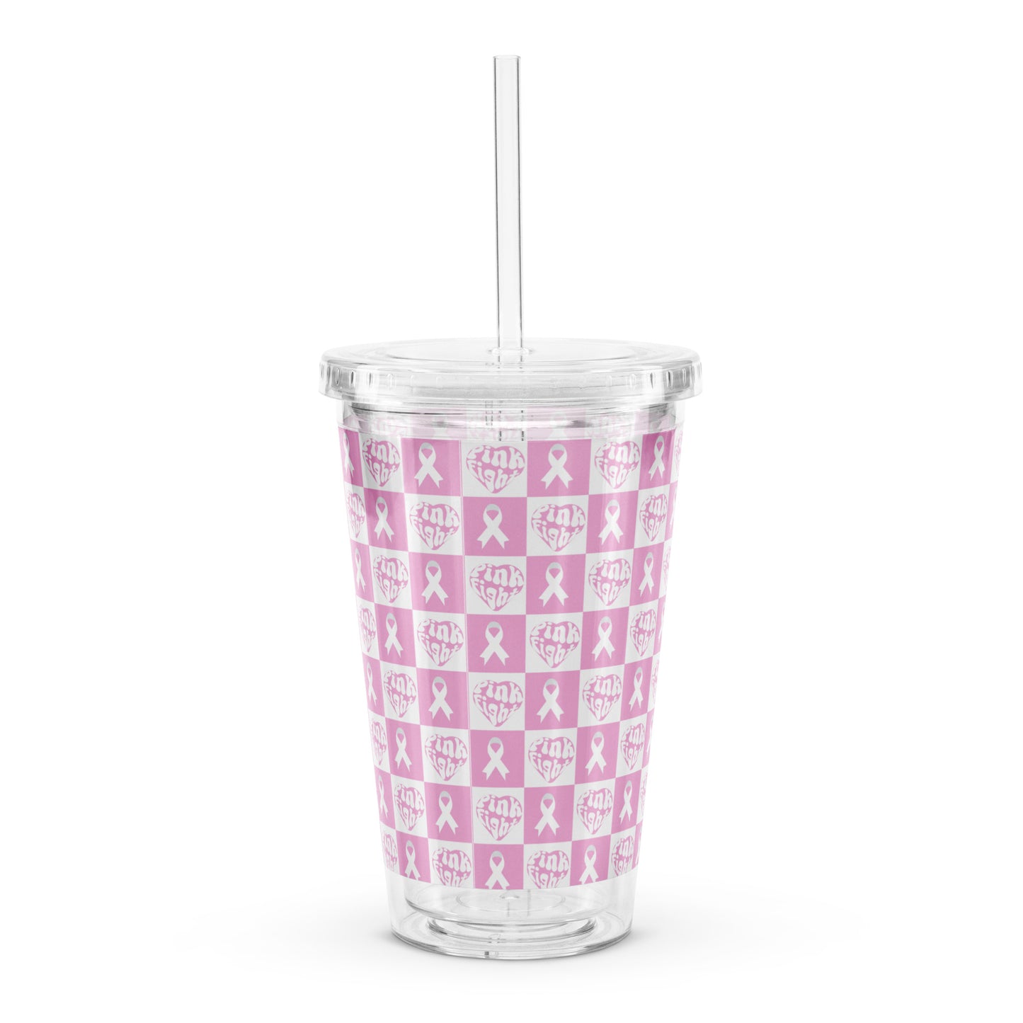 Pink Fight Plastic Tumbler