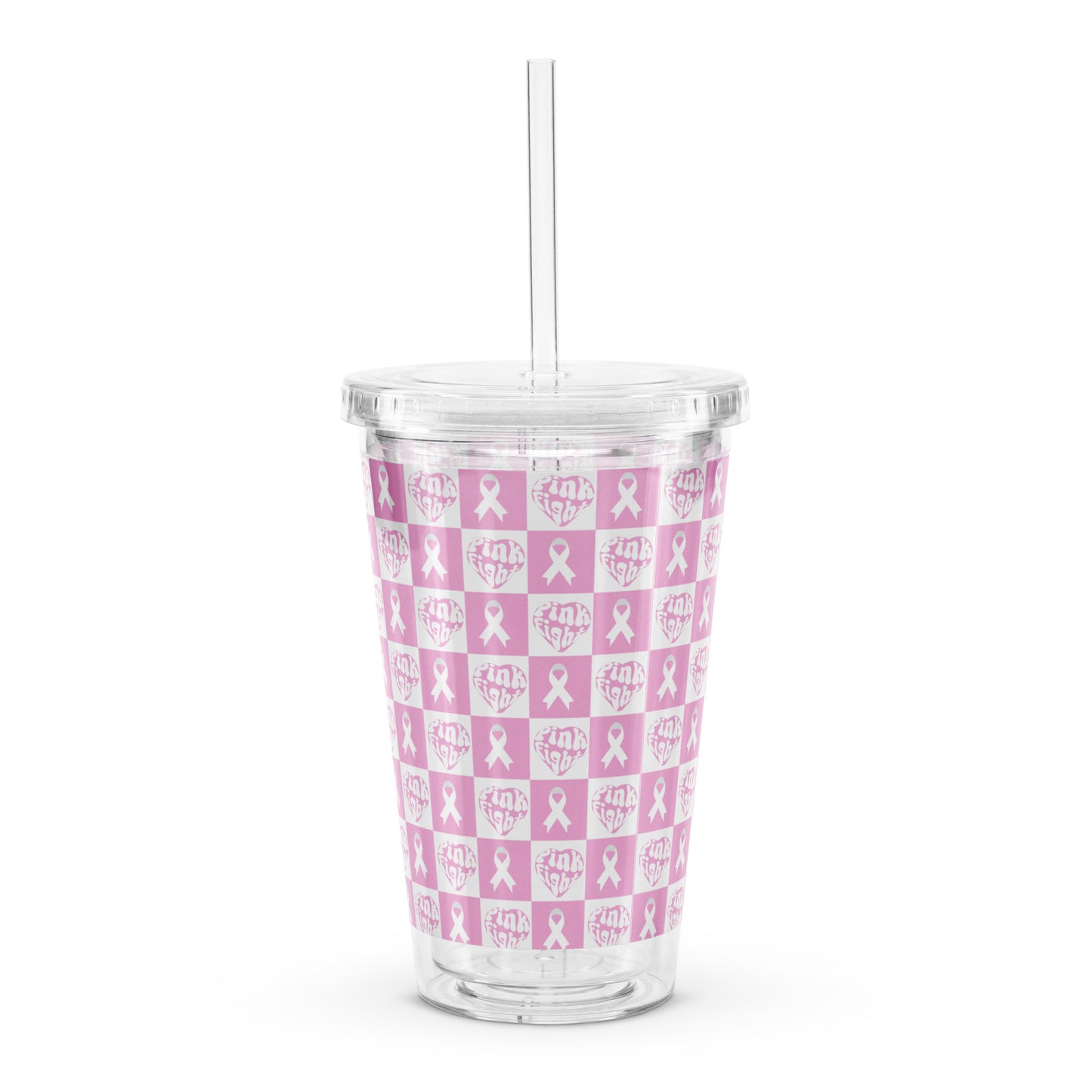 Pink Fight Plastic Tumbler