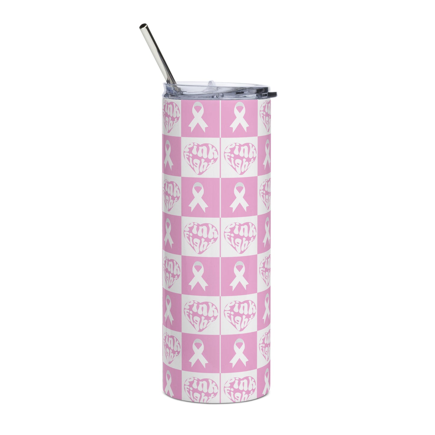 Pink Fight Stainless Steel Tumbler