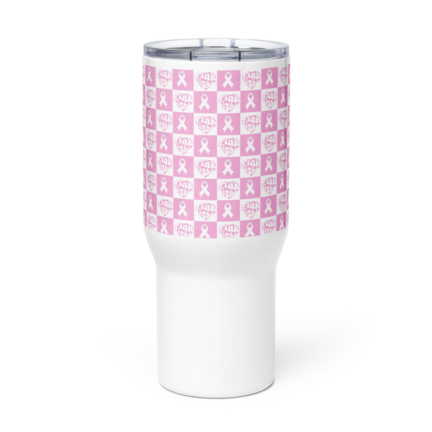 Pink Fight Travel Mug with Handle