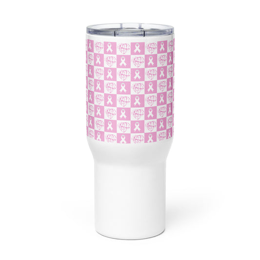 Pink Fight Travel Mug with Handle